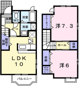 メゾネット型２LDK物件